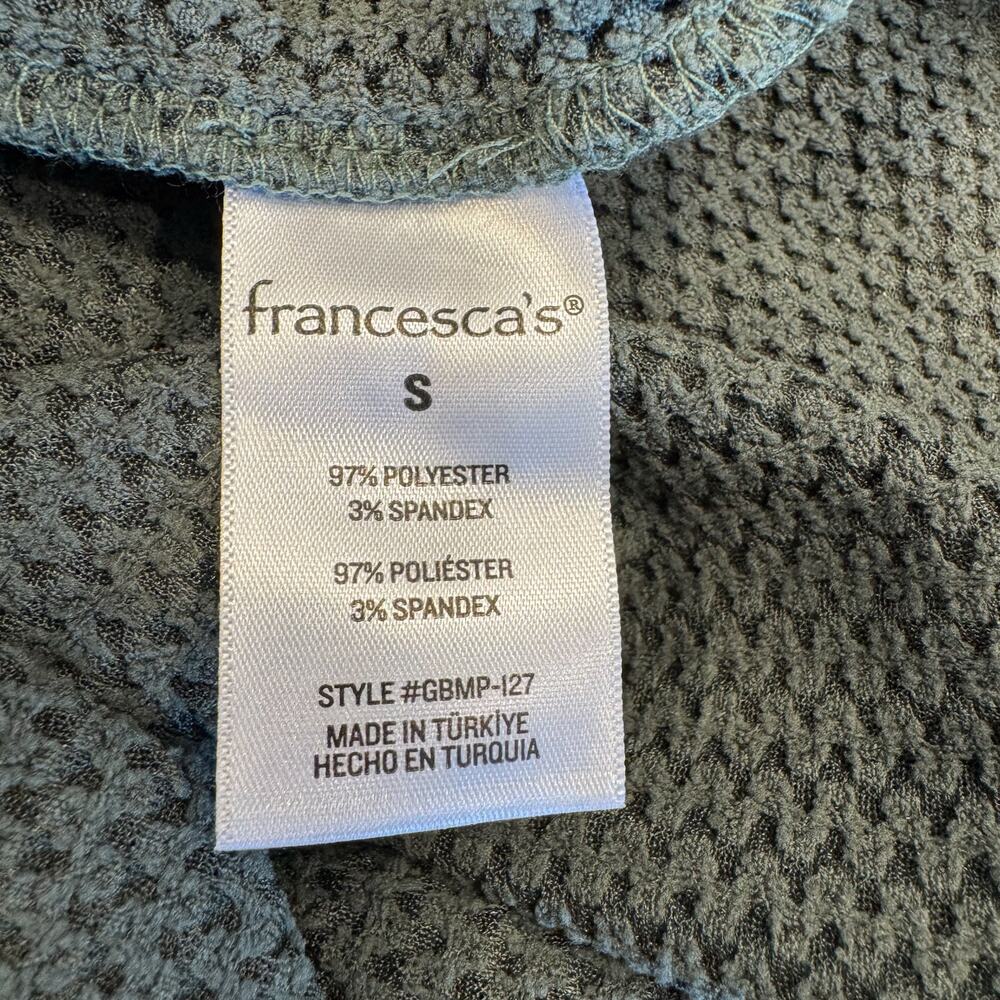 NWT Francesca’s Julia Hunter Green Waffle Knit Lounge Set, Top & Bottom - Small - Picture 5 of 16